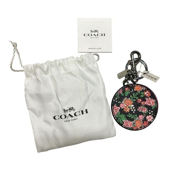 Coach New 2016 Floral Mirror Keychain - Picture 1 of 11